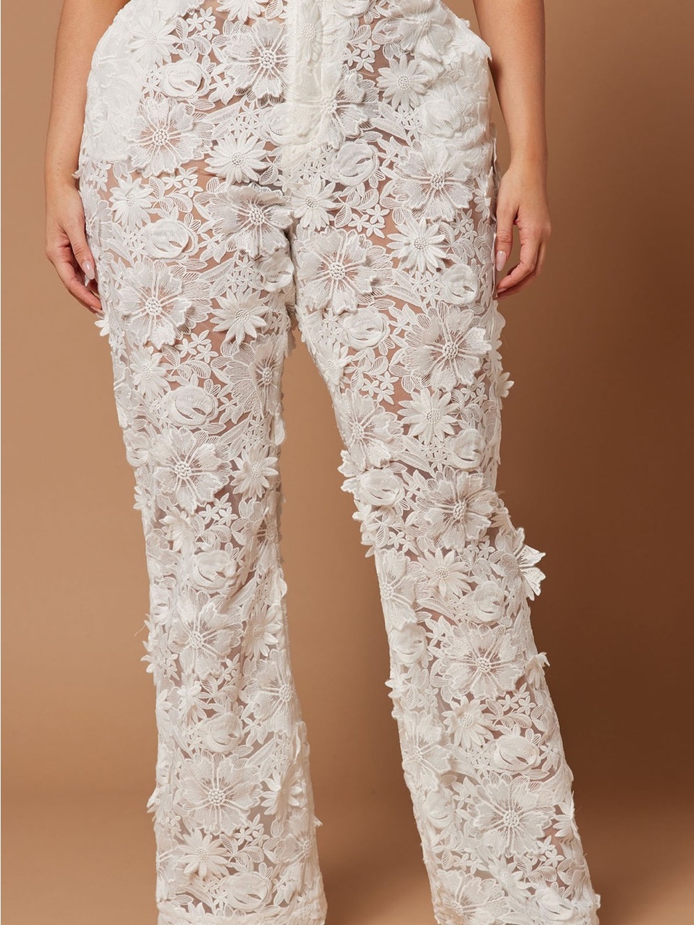 Fashion Nova White Denise Embroidered Pants - Picture 2 of 4
